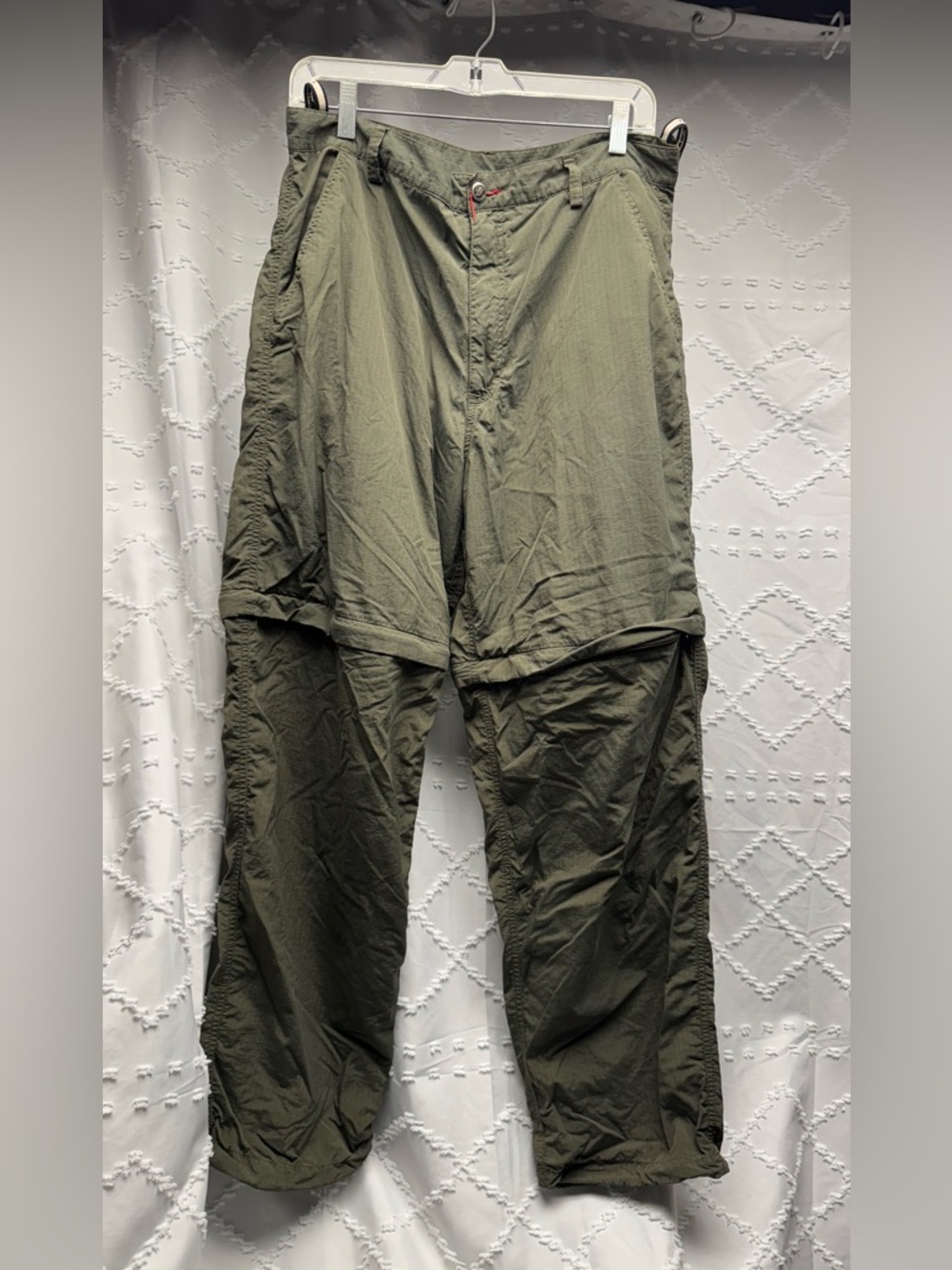 The North Face Men's Olive Green Convertible Ripstop Hiking Pants Size 34 Reg